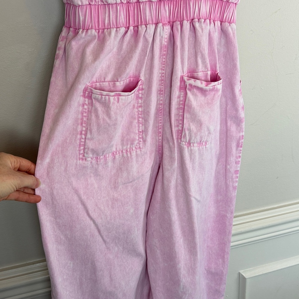 Simply Southern pink "Denim" Jumpsuit women’s size large - Picture 11 of 16